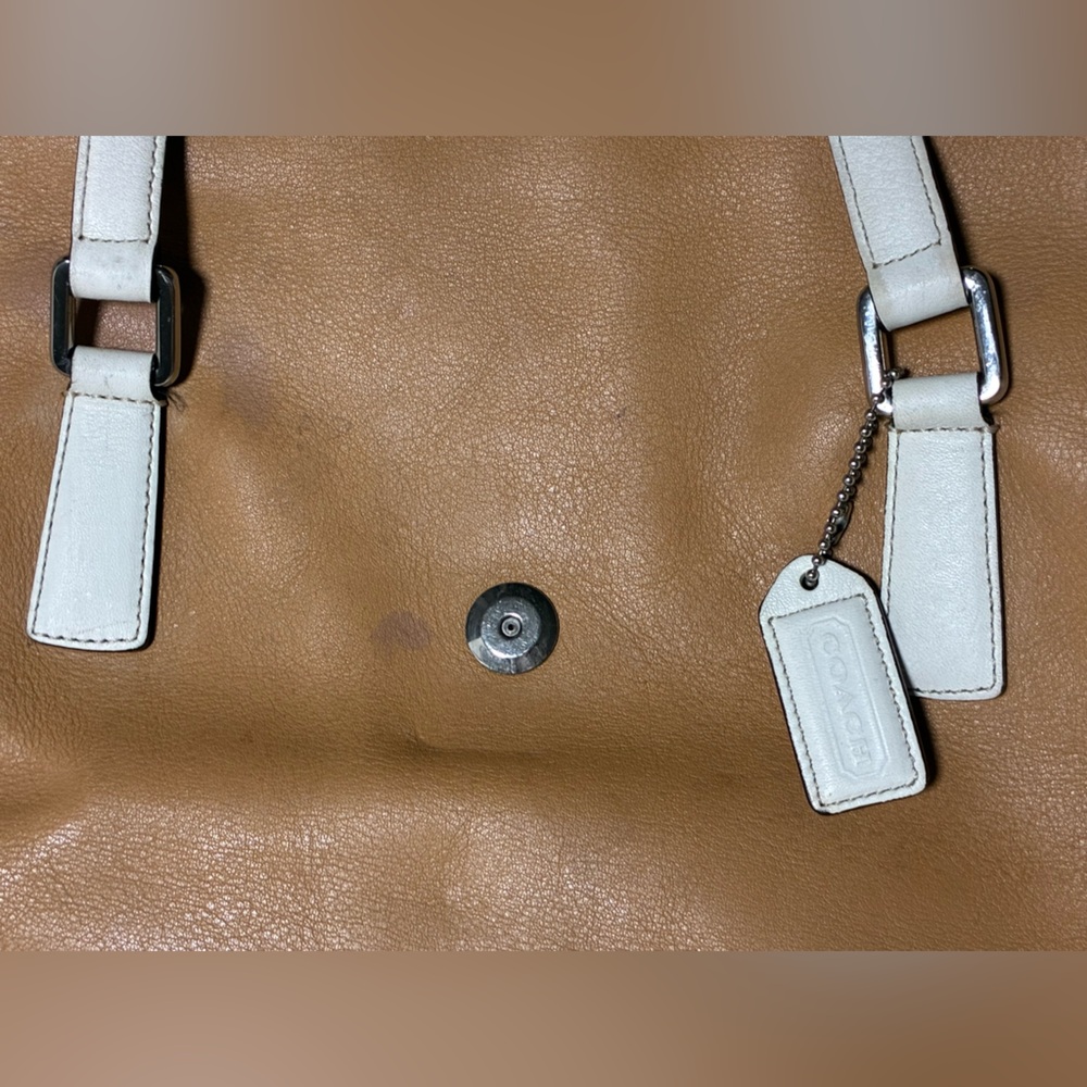 COACH | Leatherware 5142 | Caramel & Cream Leather Satchel | Y2K Equestrian Luxe - Picture 7 of 16